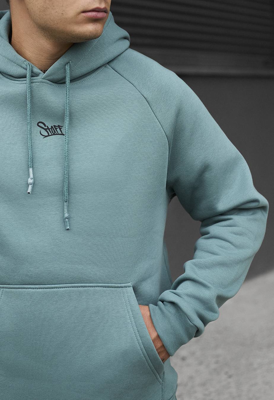 Hanorac Staff turquoise logo oversize fleece