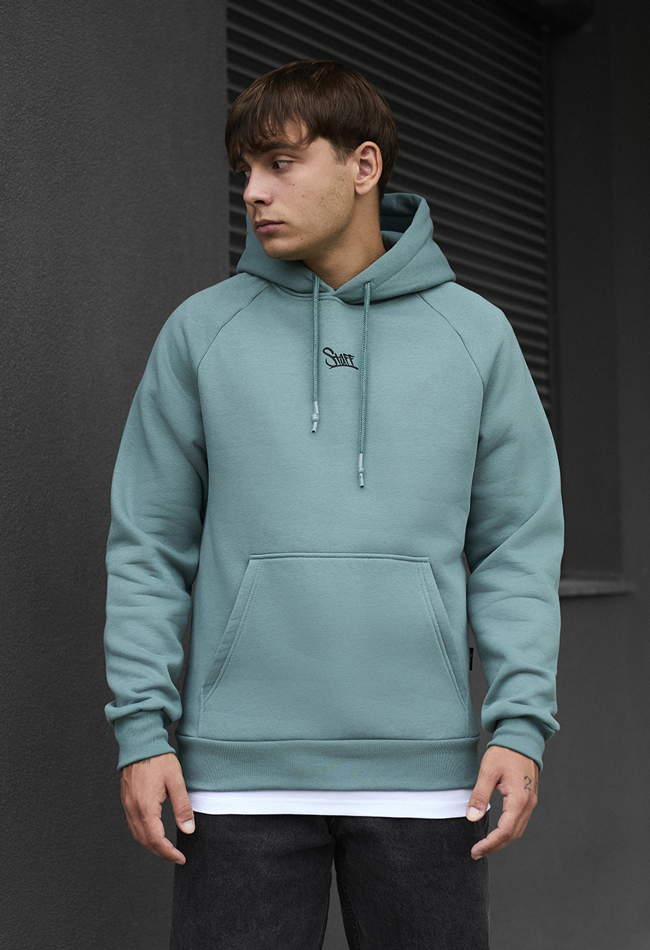 Hanorac Staff turquoise logo oversize fleece