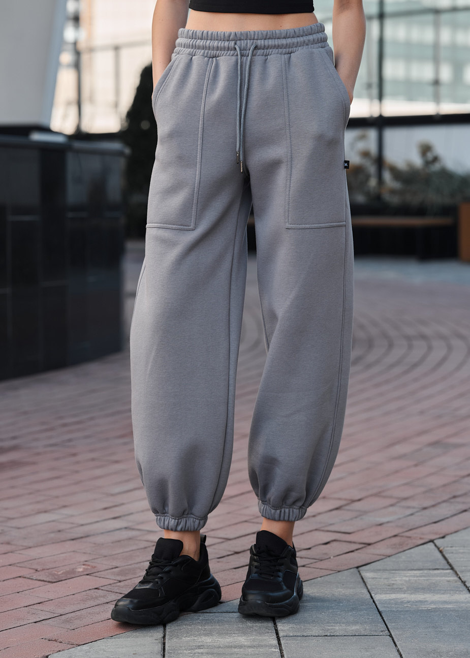 Pantalonii de trening de damă Staff lyn gray fleece