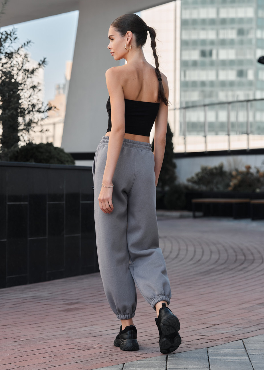 Pantalonii de trening de damă Staff lyn gray fleece