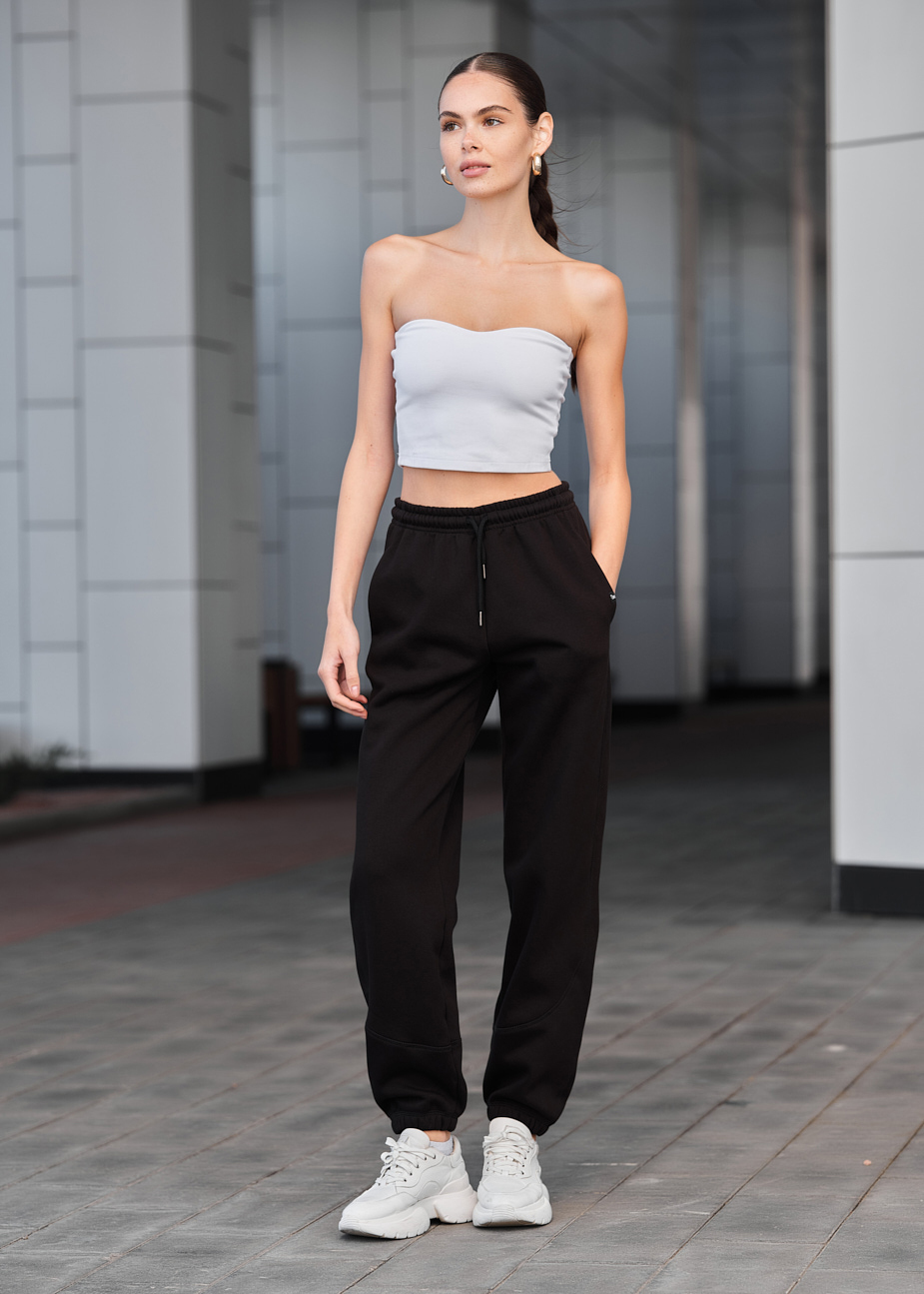 Pantalonii de trening de damă Staff kez black fleece