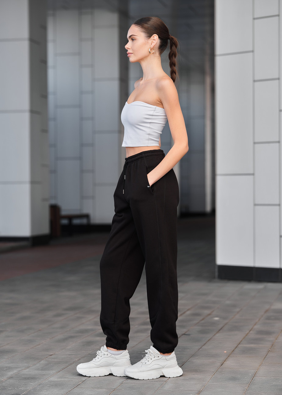 Pantalonii de trening de damă Staff kez black fleece