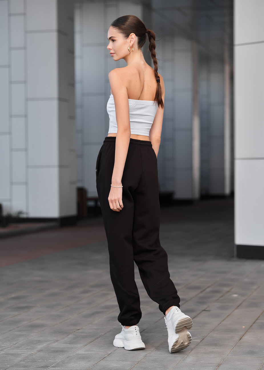 Pantalonii de trening de damă Staff kez black fleece