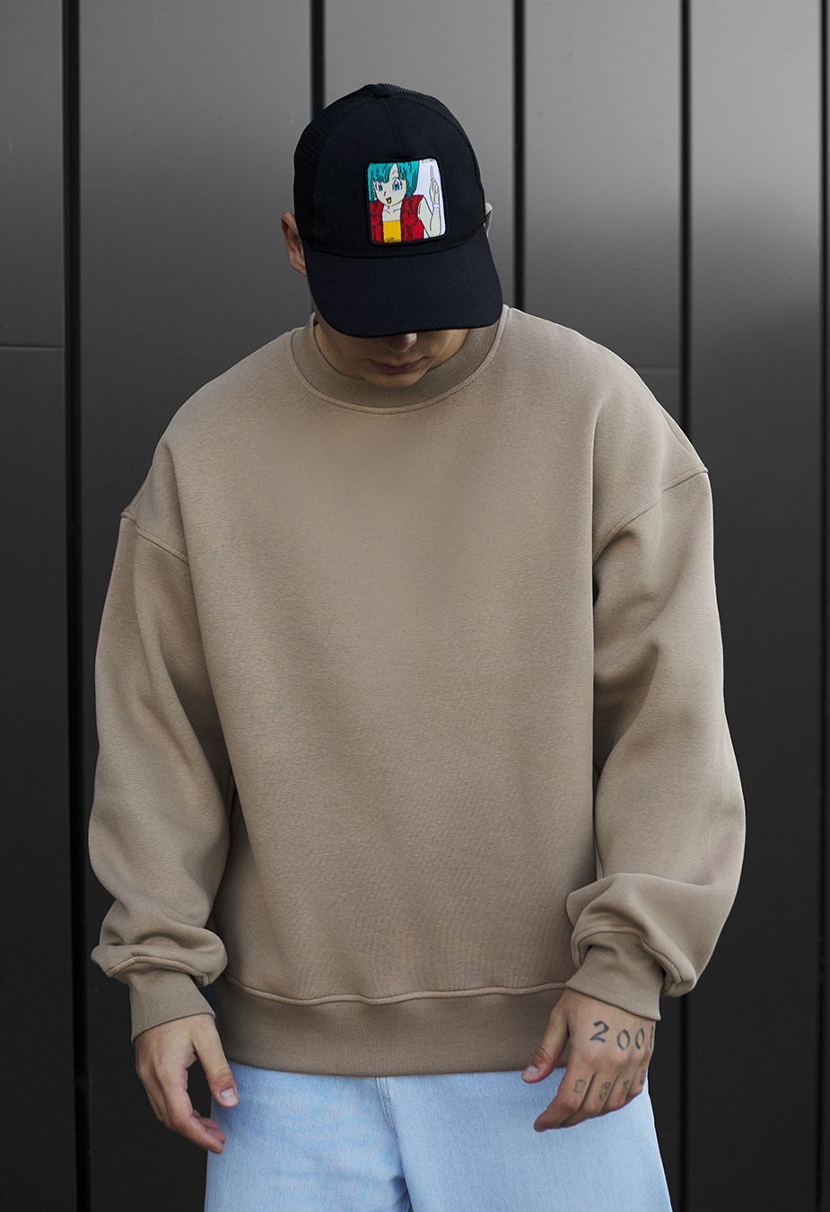 Bluză de trening Staff light brown oversize fleece