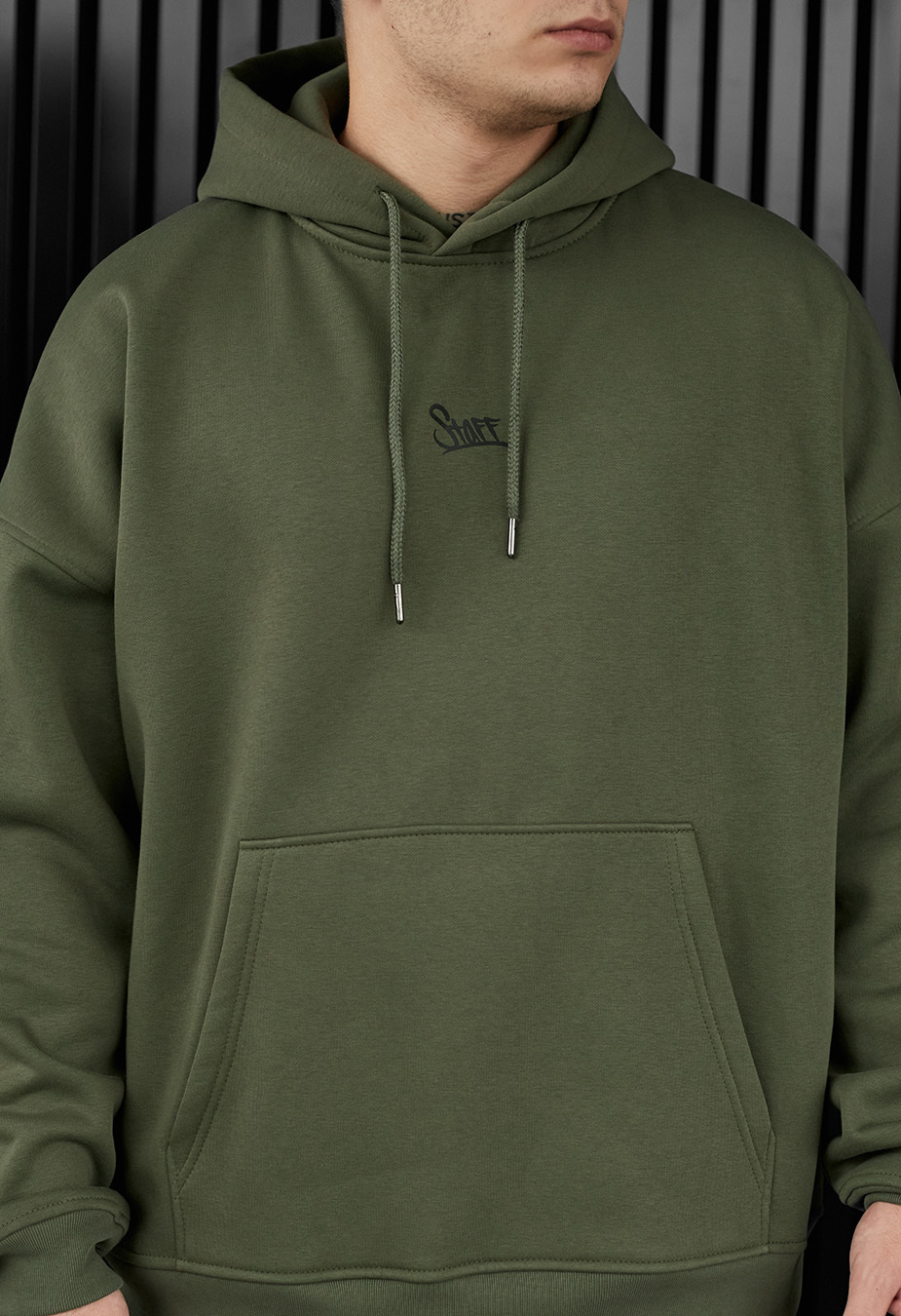 Hanorac Staff khaki logo oversize fleece