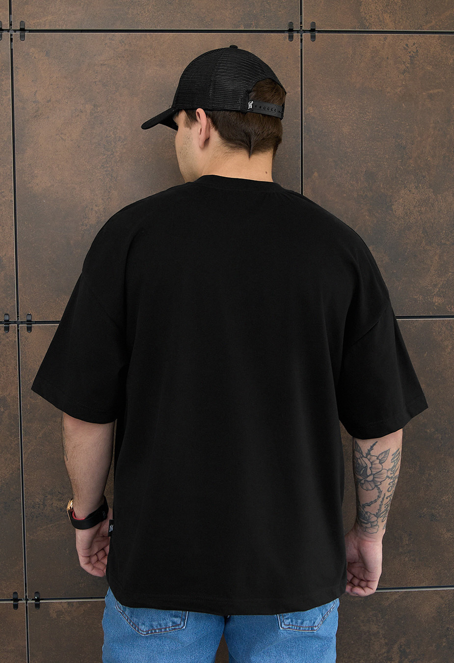 Tricou Staff black logo oversize