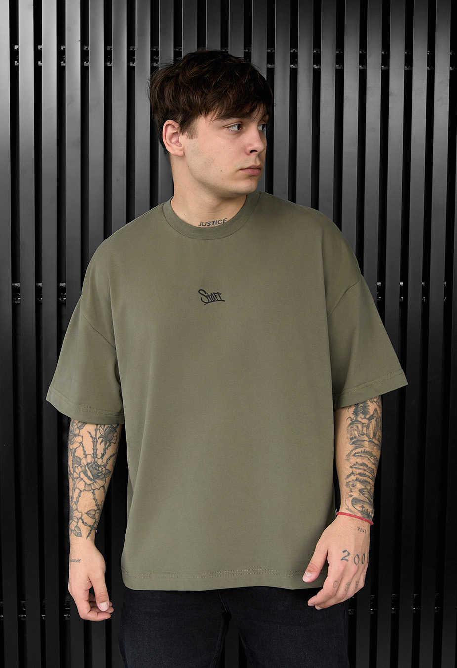 Tricou Staff olive logo oversize