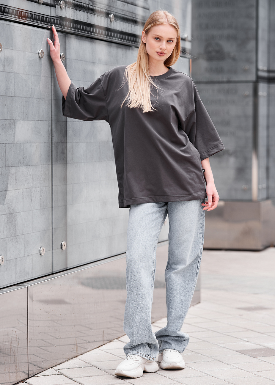 Tricou de damă Staff ri gray oversize