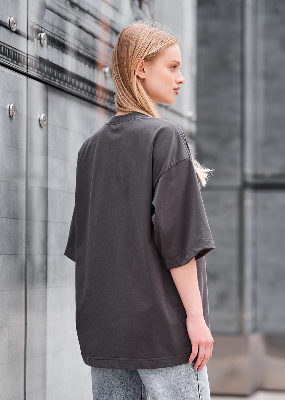 Tricou de damă Staff ri gray oversize