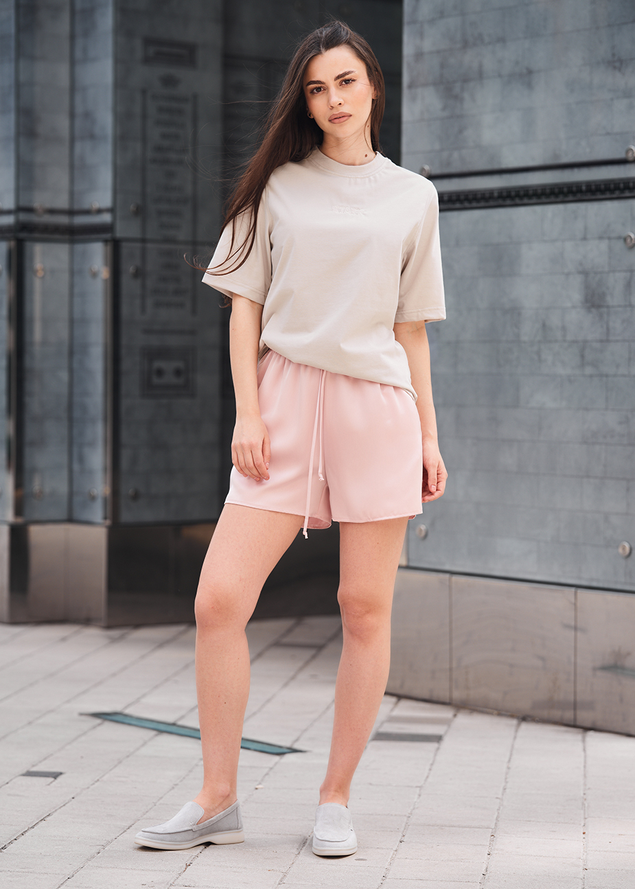 Tricou de damă Staff is logo light beige