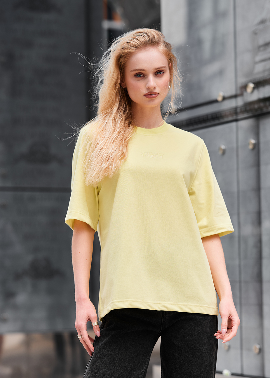 Tricou de damă Staff is logo light yellow