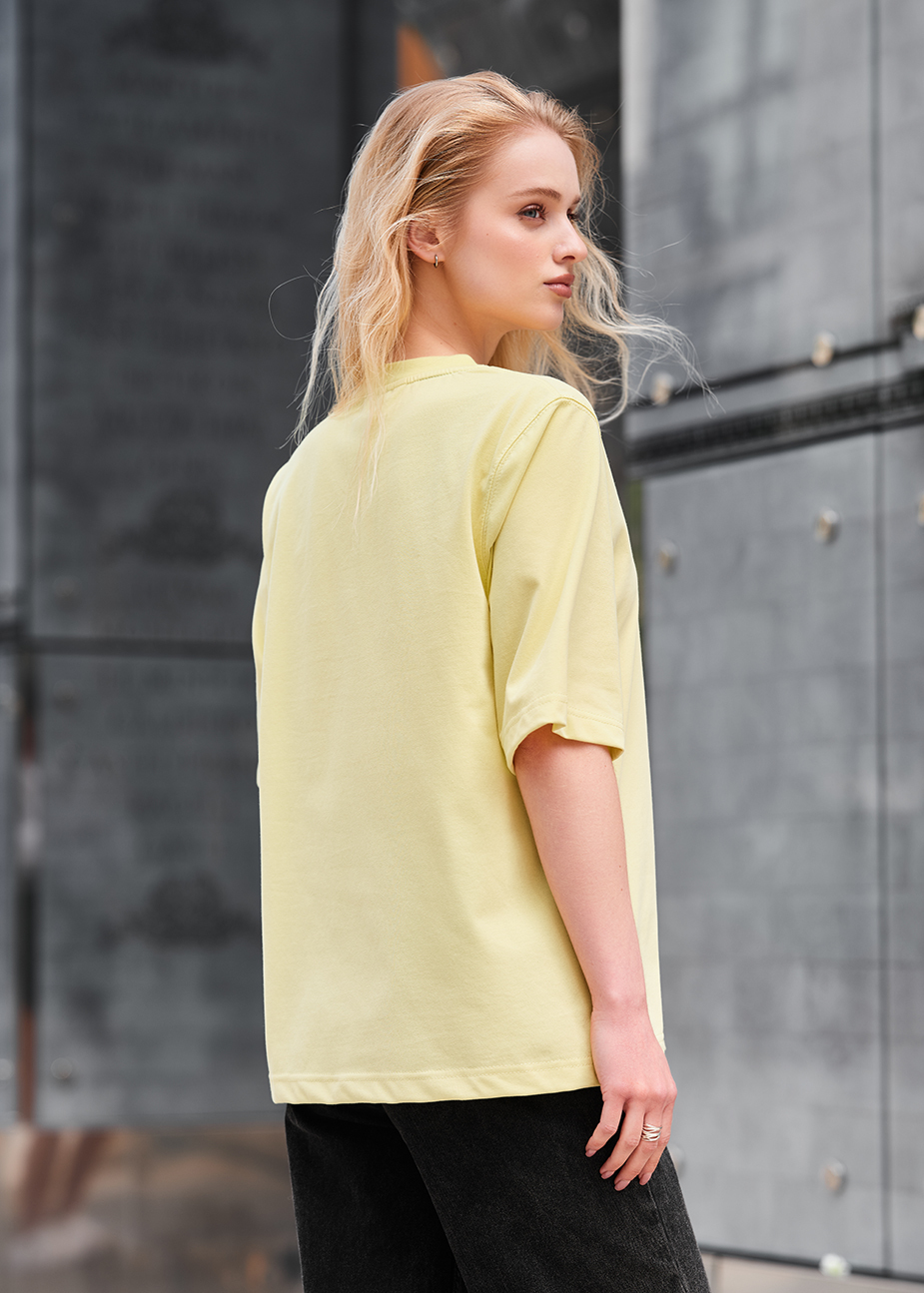Tricou de damă Staff is logo light yellow