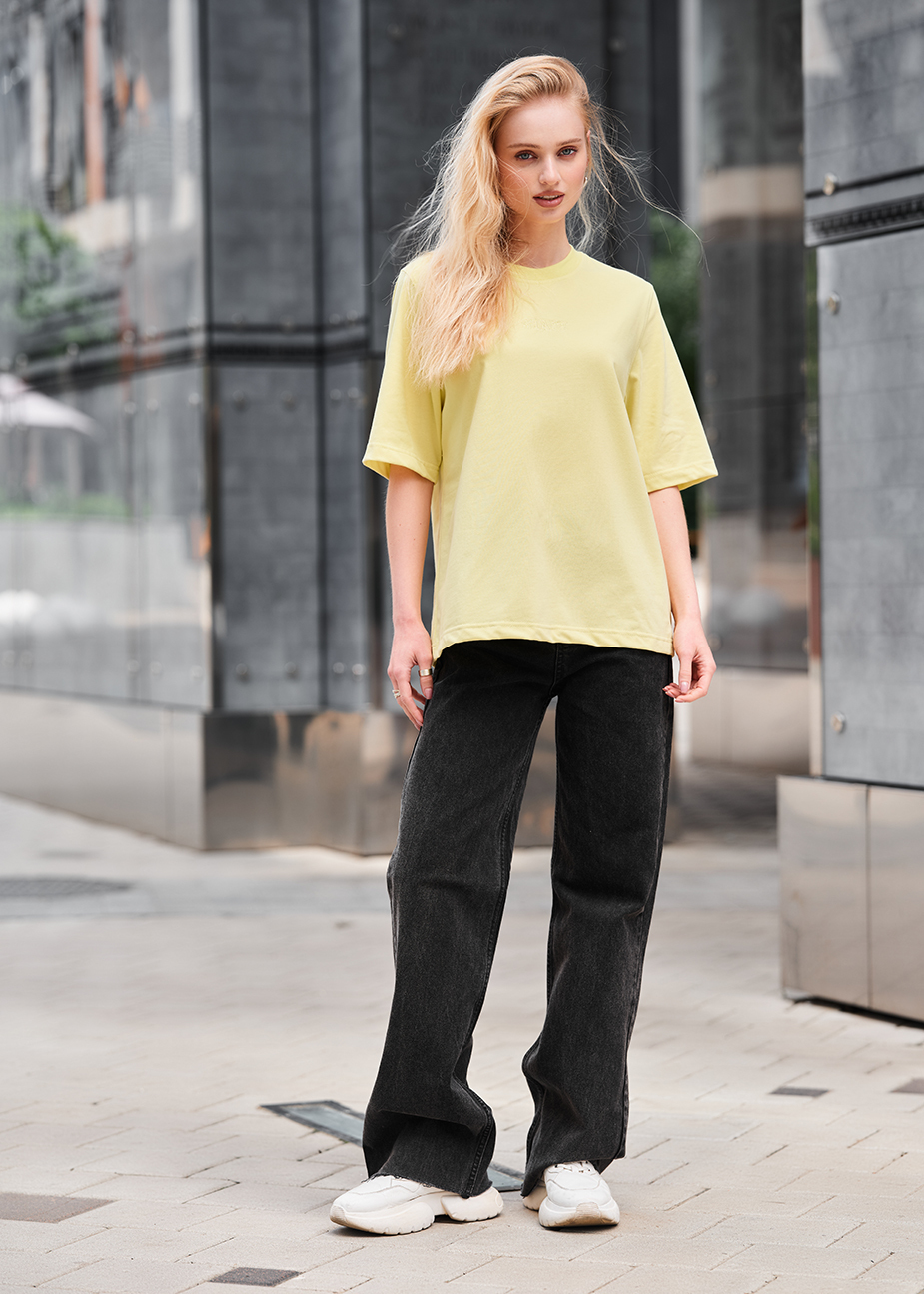 Tricou de damă Staff is logo light yellow