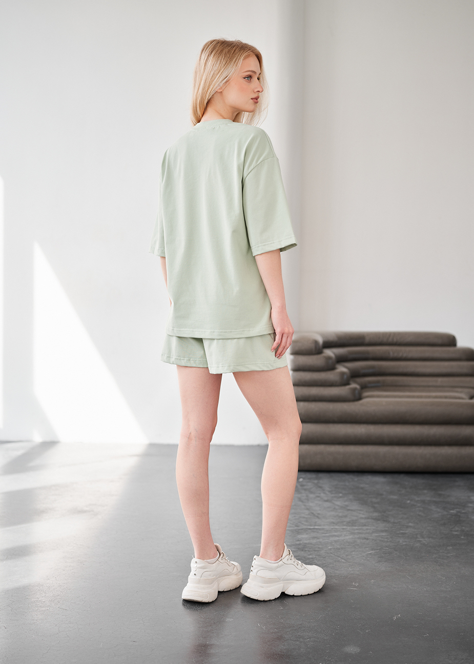 Set de vară de damă tricou + pantaloni scurți Staff me mint oversize
