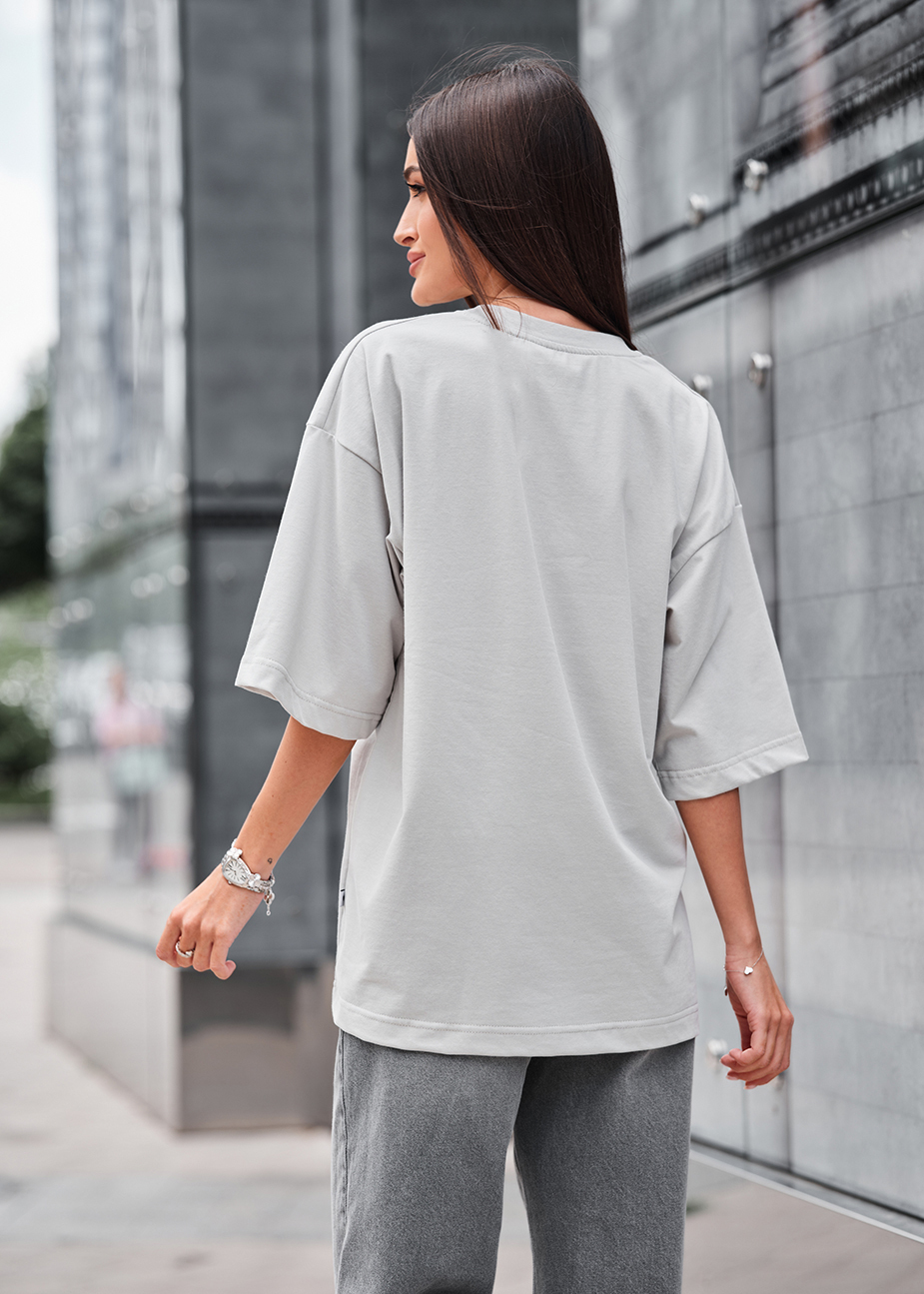 Tricou de damă Staff ri light gray oversize