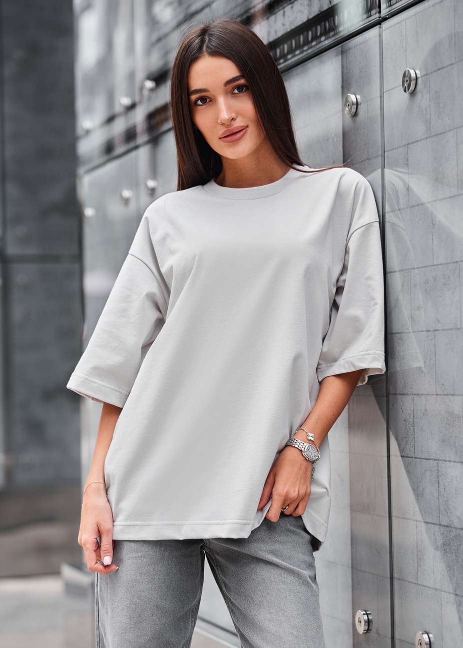 Tricou de damă Staff ri light gray oversize