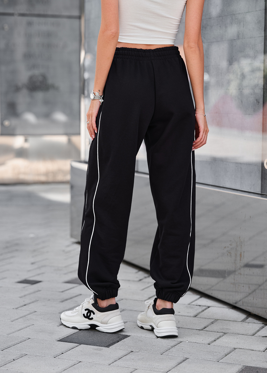 Pantaloni de trening de damă Staff don kant black