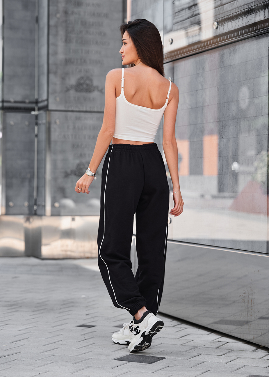 Pantaloni de trening de damă Staff don kant black