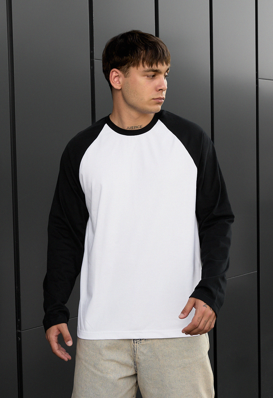 Bluză Staff su reglan white & black