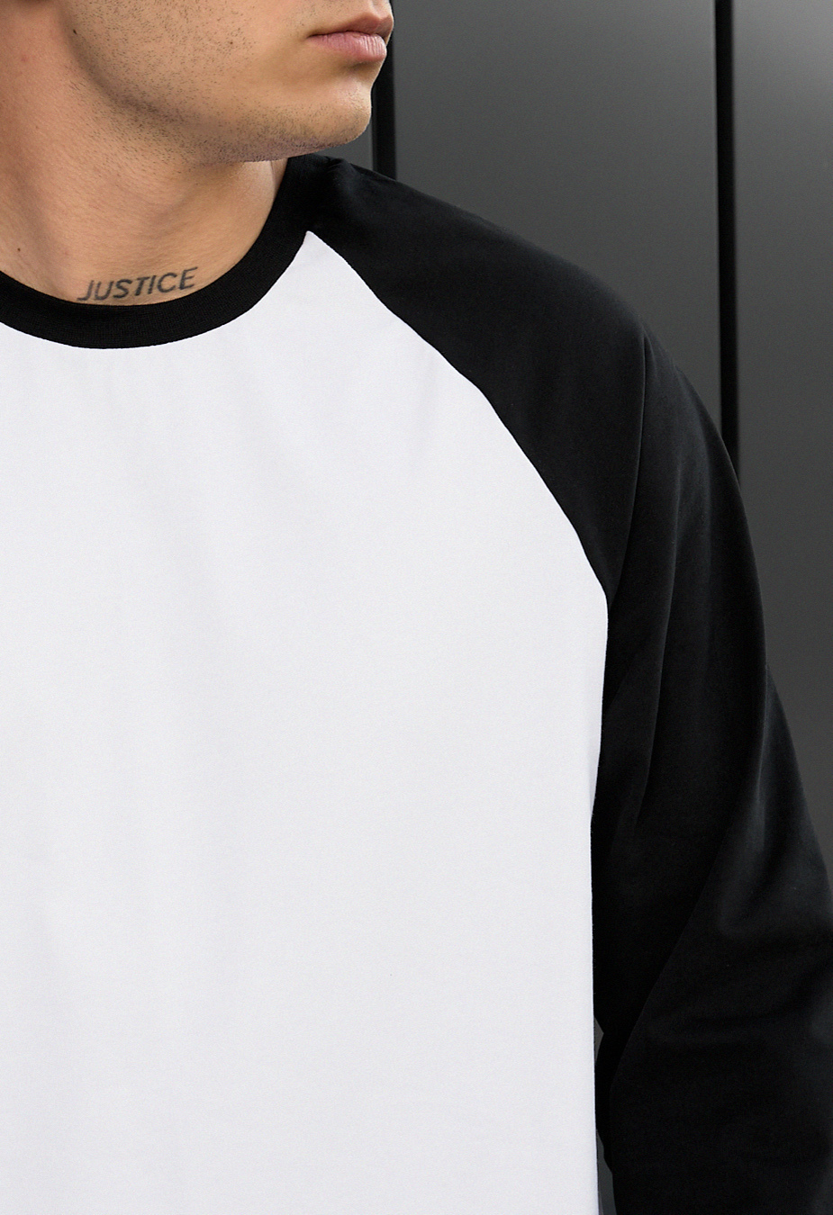 Bluză Staff su reglan white & black