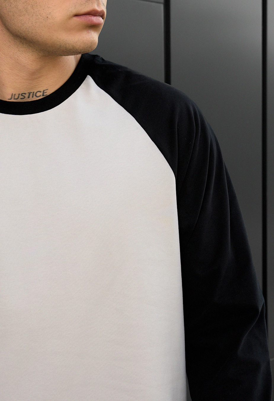 Bluză Staff su reglan light gray & black