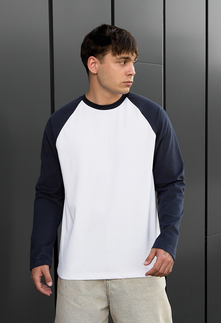 Bluză Staff su reglan white & navy