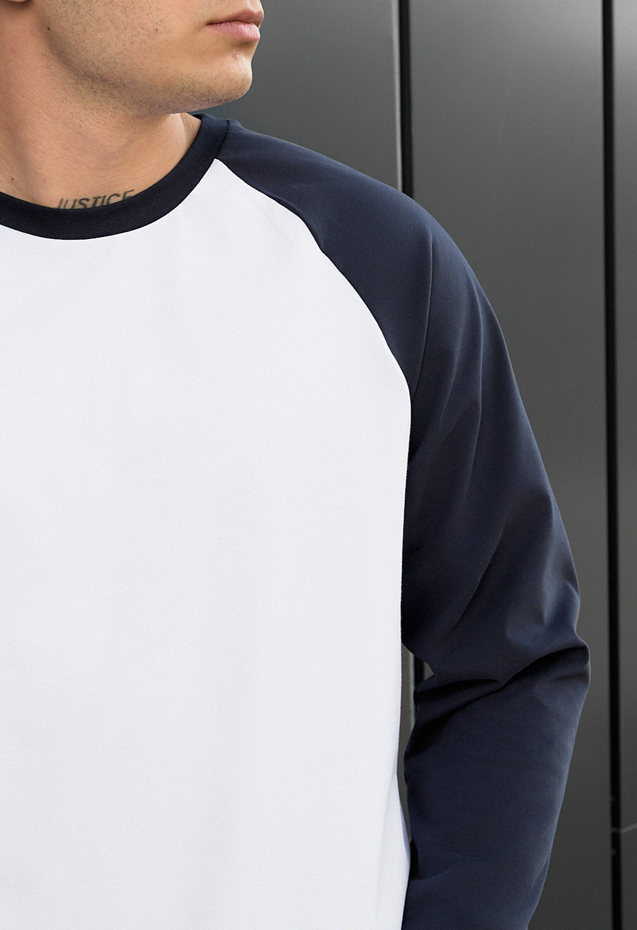 Bluză Staff su reglan white & navy