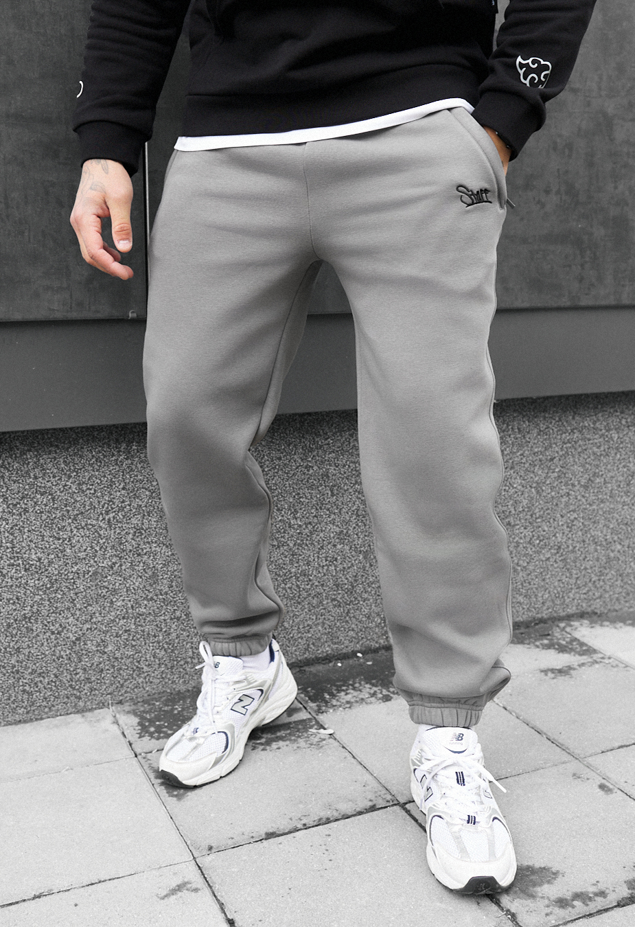 Pantaloni de trening Staff pul gray fleece