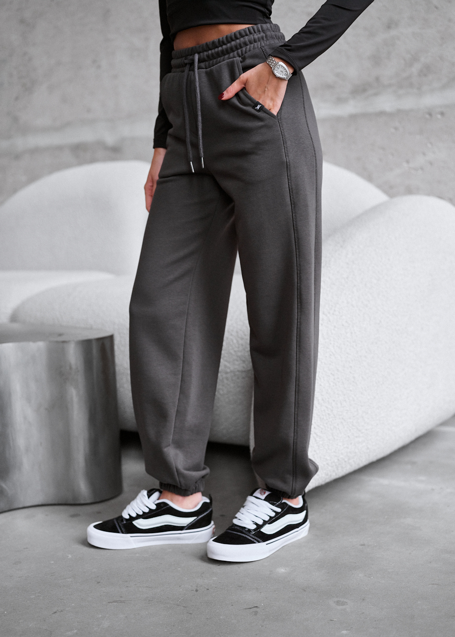 Pantaloni de trening de damă Staff yea dark gray