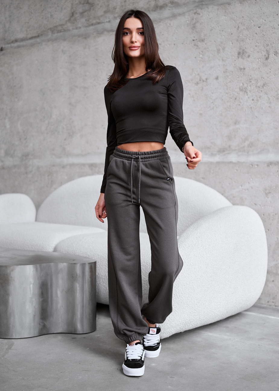 Pantaloni de trening de damă Staff yea dark gray