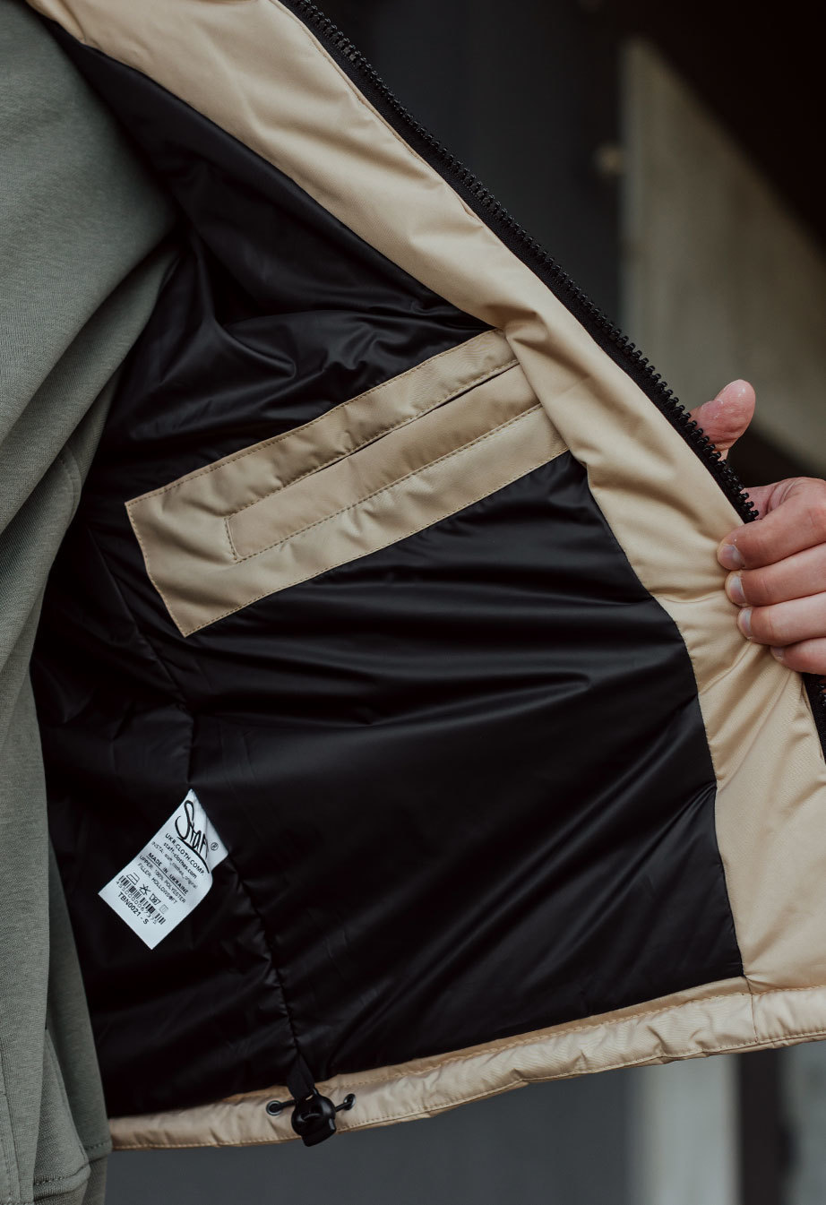 Geacă de iarnă Staff br beige logo