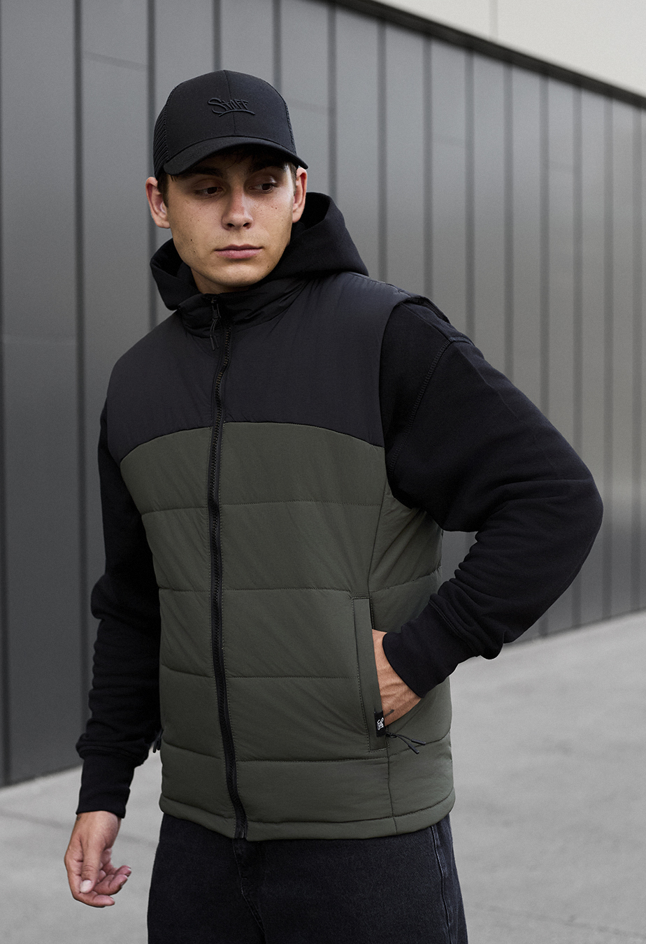Vestă Staff flox khaki & gray