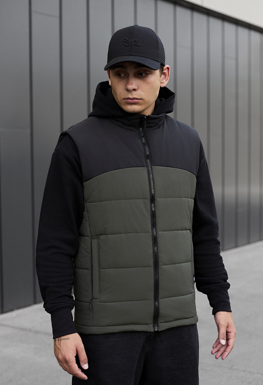 Vestă Staff flox khaki & gray
