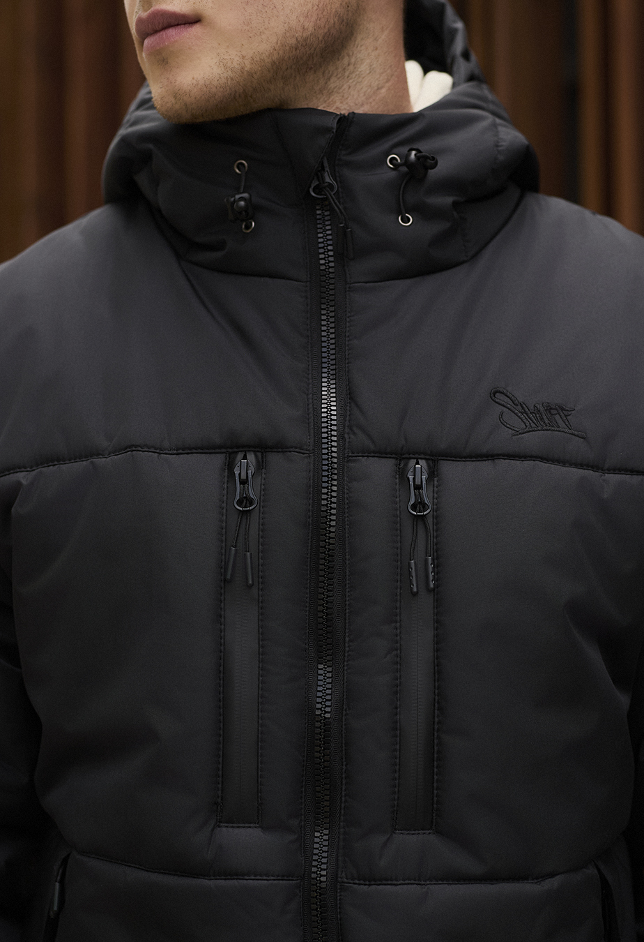 Geacă de iarnă Staff br black logo
