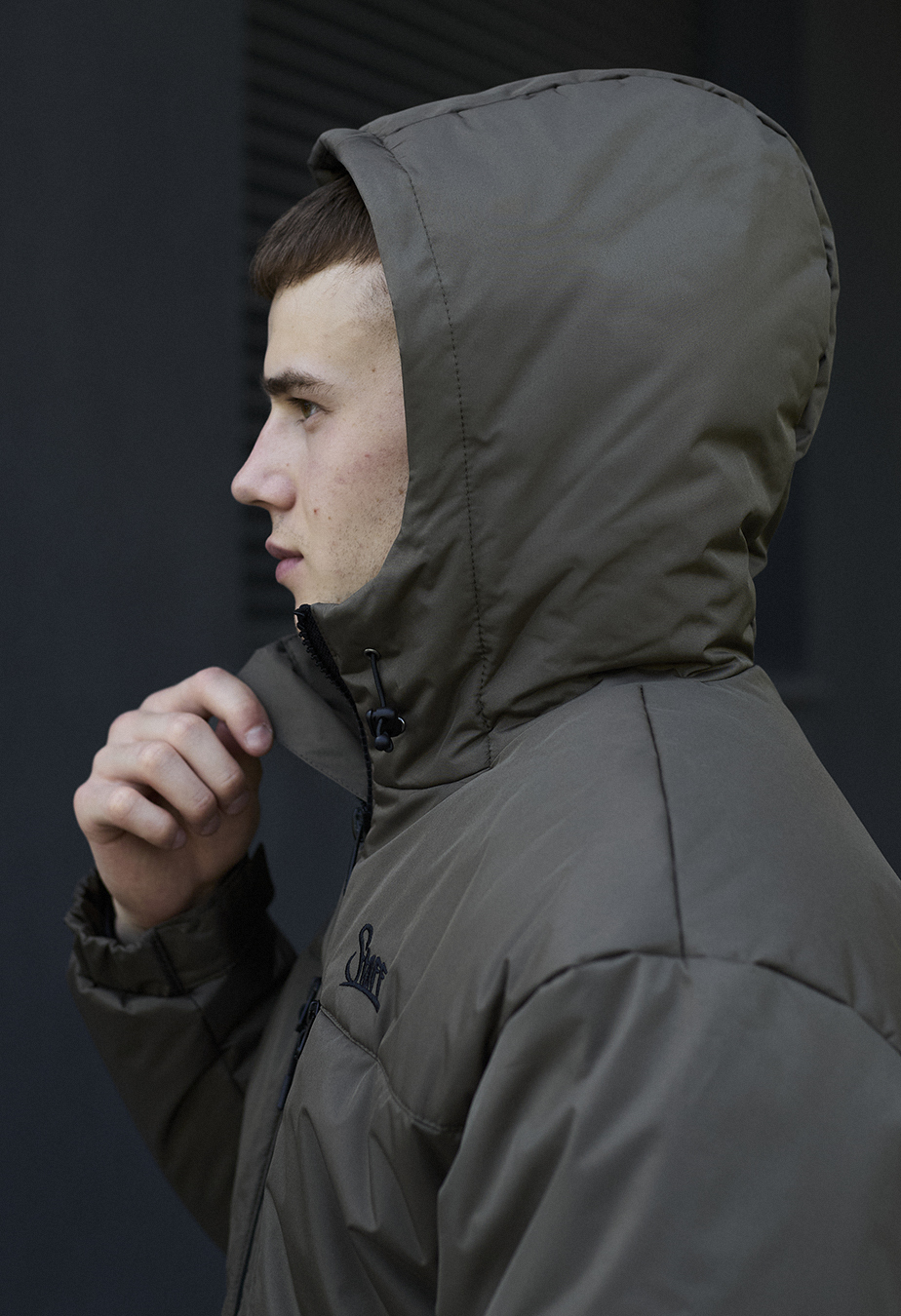 Geacă de iarnă Staff br dark khaki logo