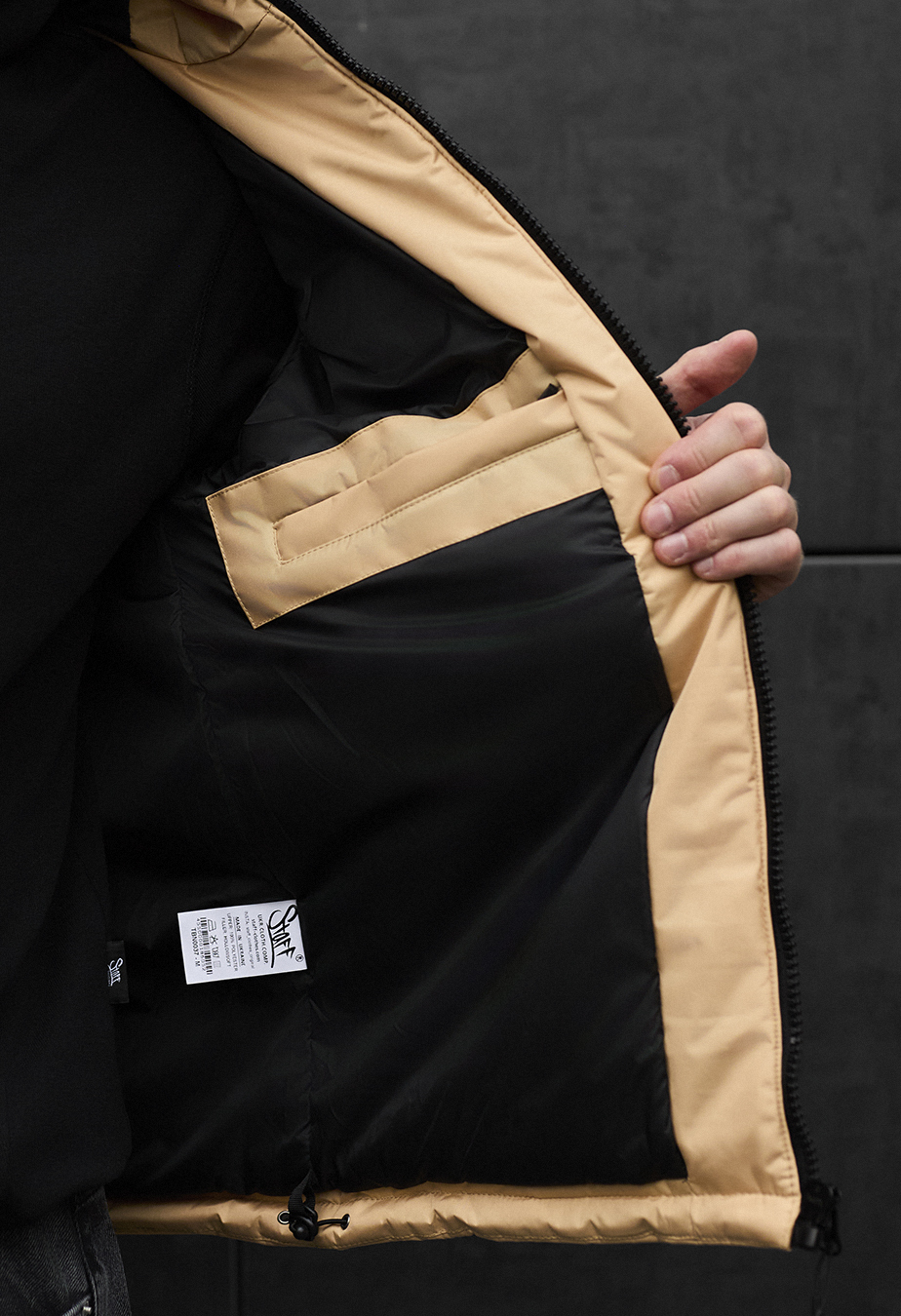 Geacă de iarnă Staff br beige logo