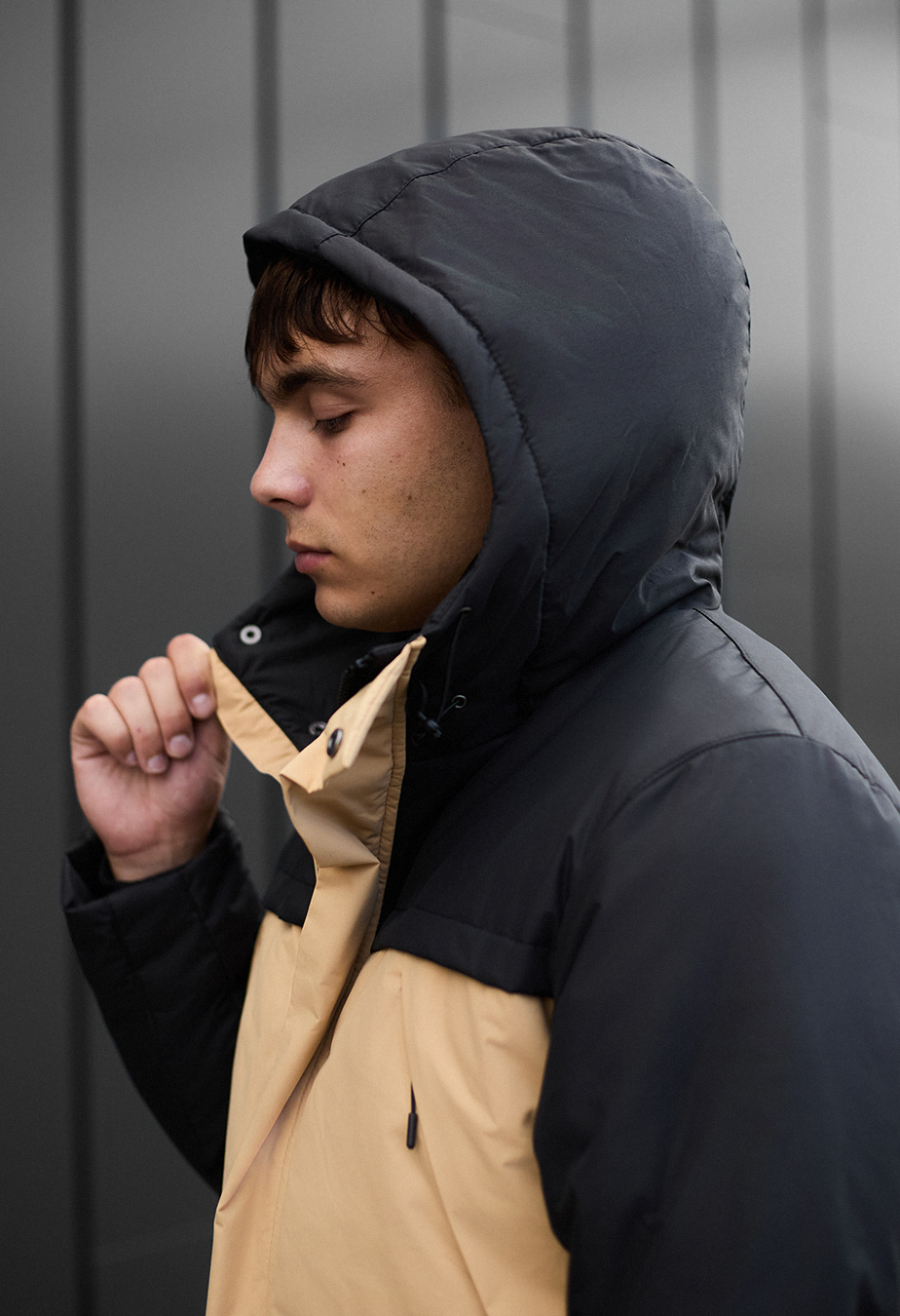Parka de iarnă Staff to black & beige