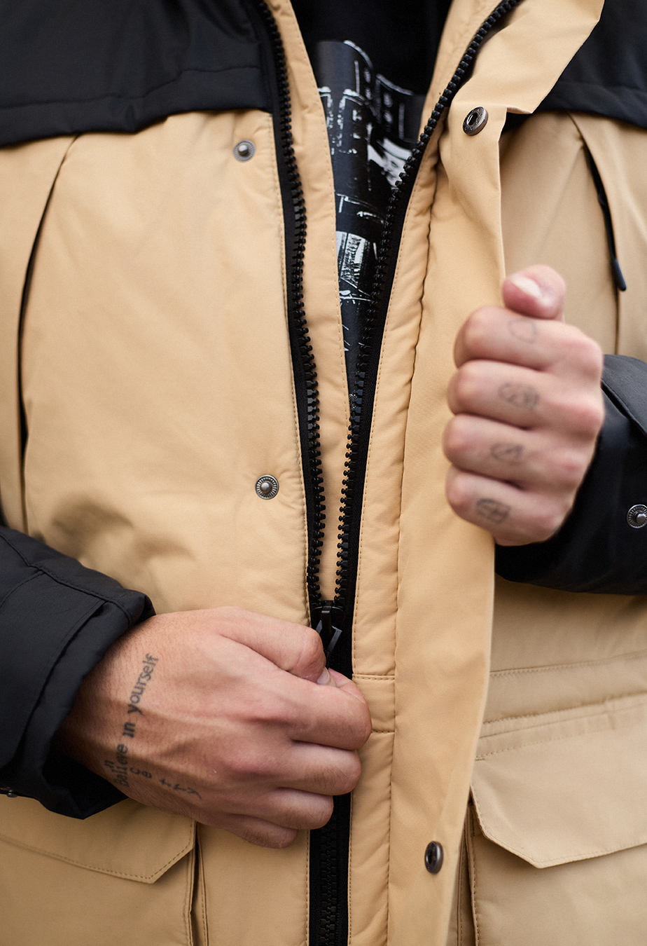 Parka de iarnă Staff to black & beige
