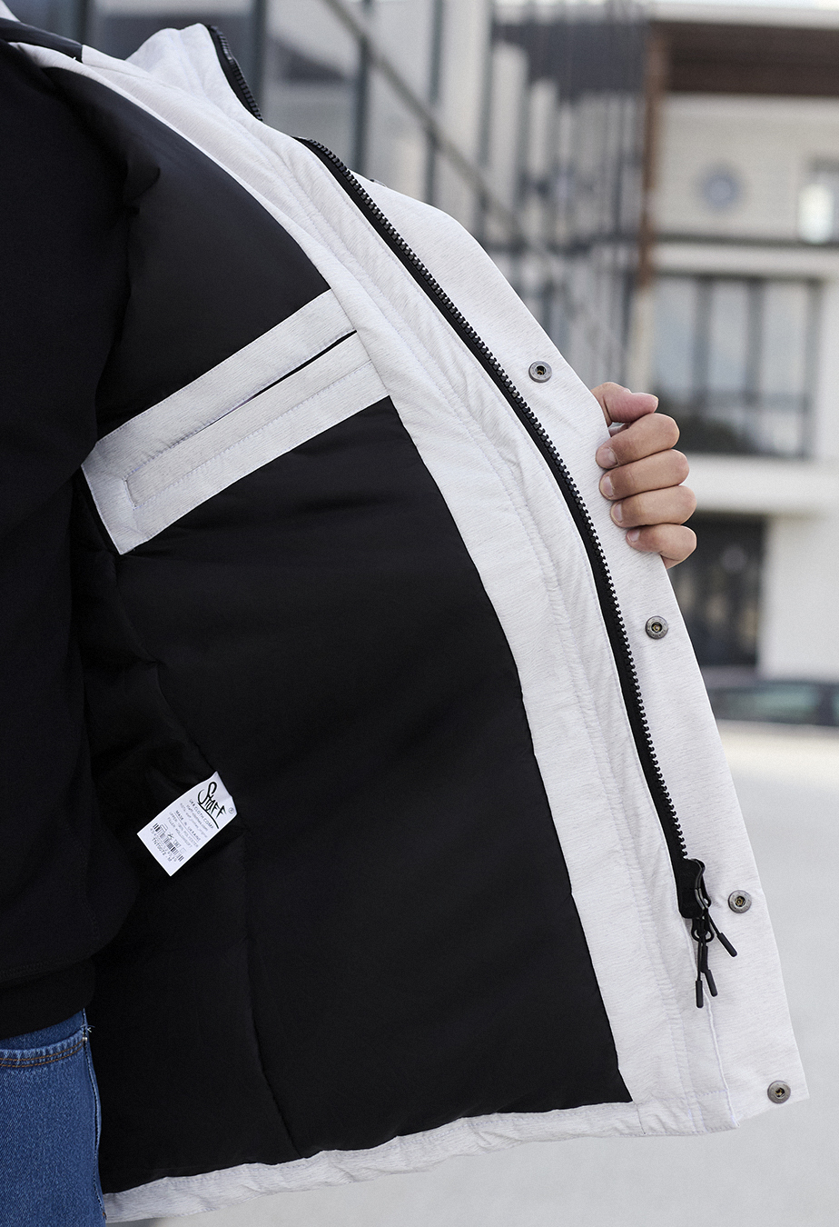 Parka de iarnă Staff st white melange
