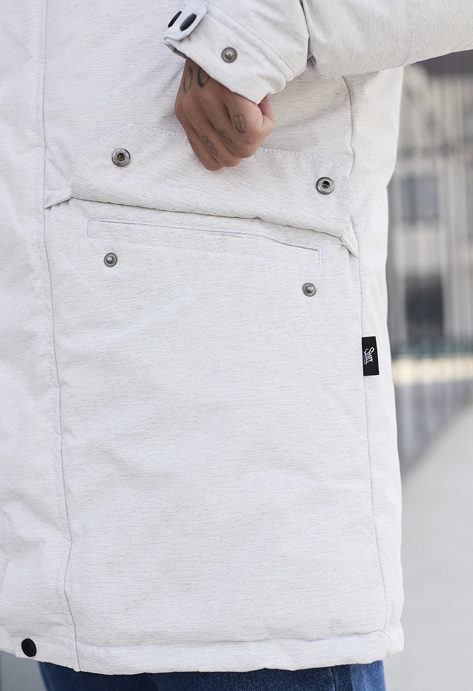 Parka de iarnă Staff st white melange