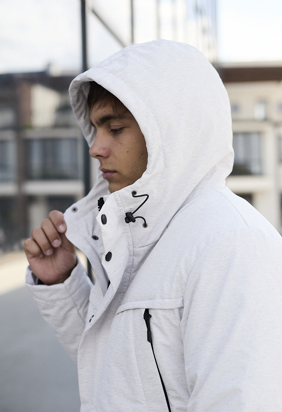 Parka de iarnă Staff st white melange
