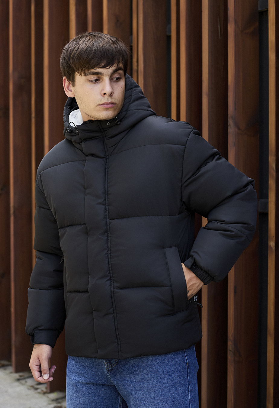 Geacă de iarnă Staff bix black oversize