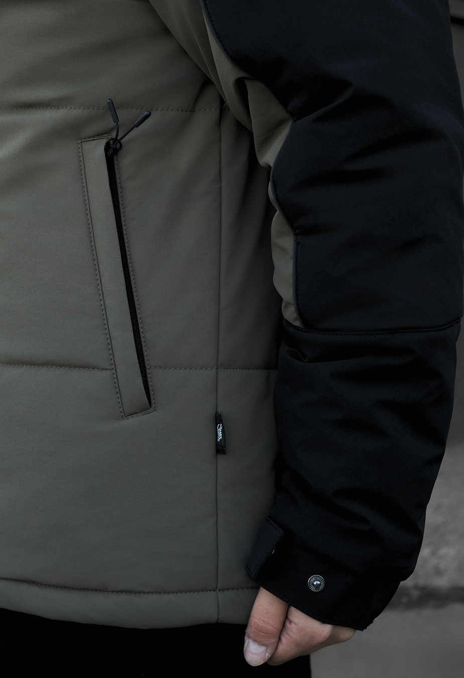 Geacă de iarnă Staff im black & dark khaki reflective