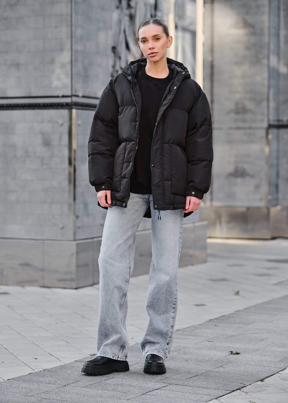 Geacă de iarnă de damă Staff tr black oversize