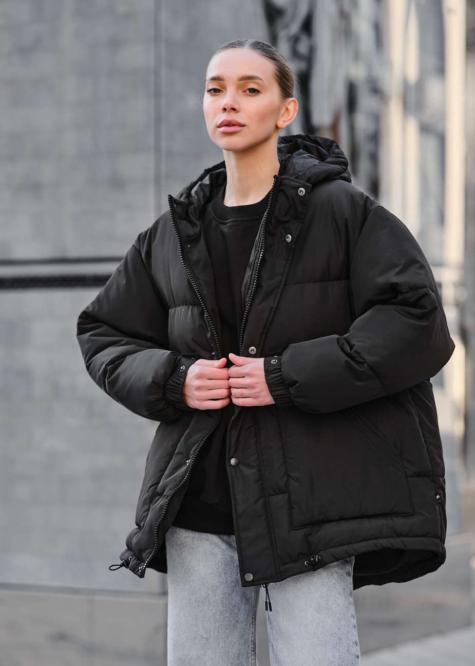 Geacă de iarnă de damă Staff tr black oversize