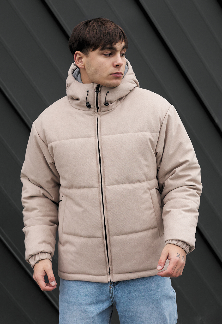 Geacă de iarnă Staff shum light beige