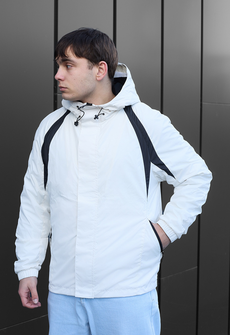 Jachetă Staff lomz white & black
