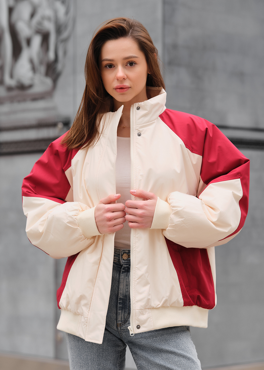 Geacă de damă Staff co milk & beige oversize