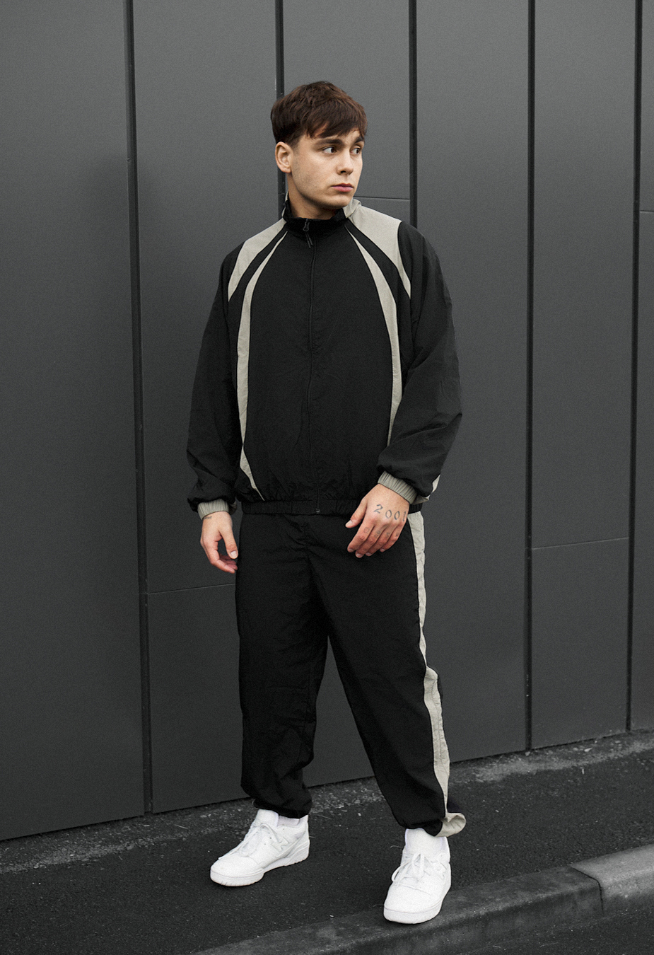 Costum de trening Staff cap black & light olive oversize