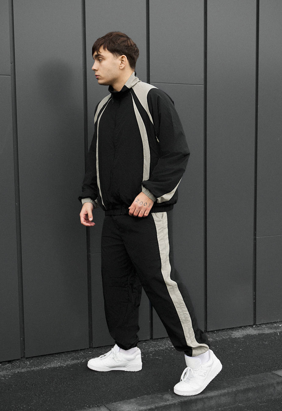 Costum de trening Staff cap black & light olive oversize